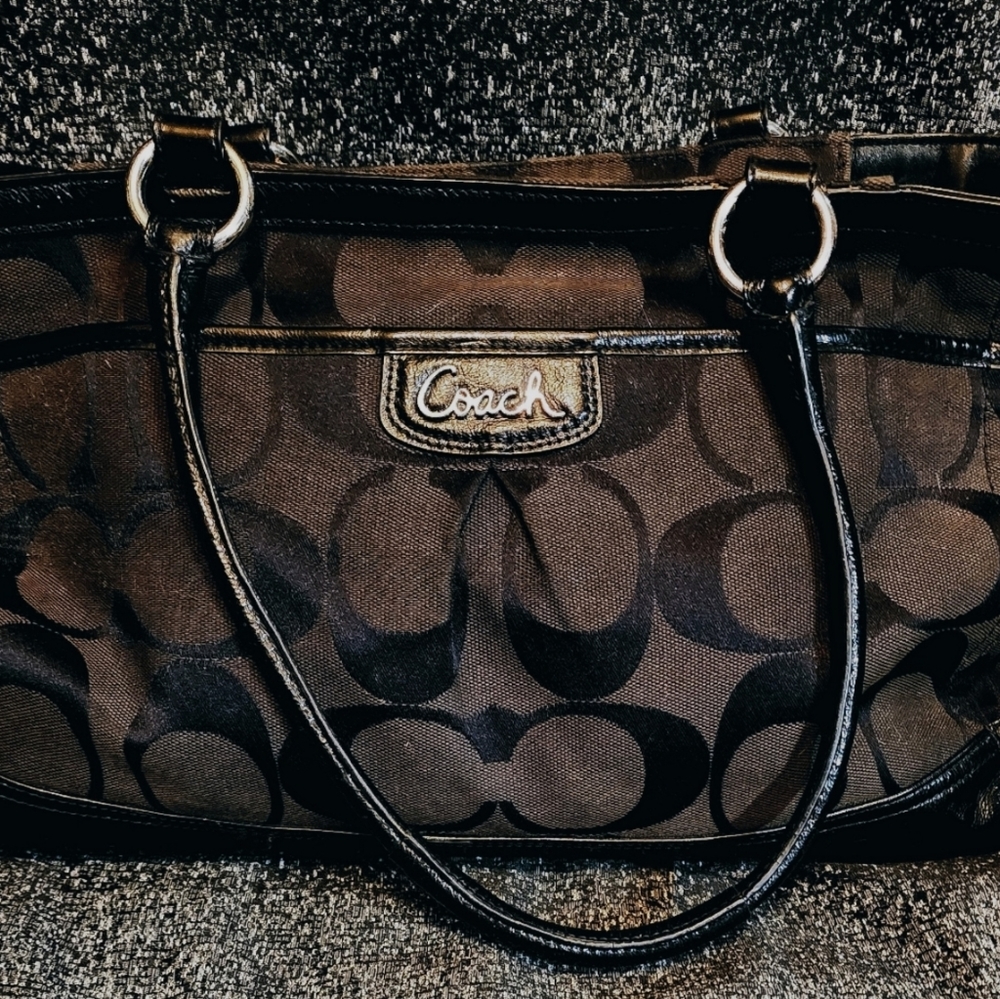 Brown Coach Park Signature Purse